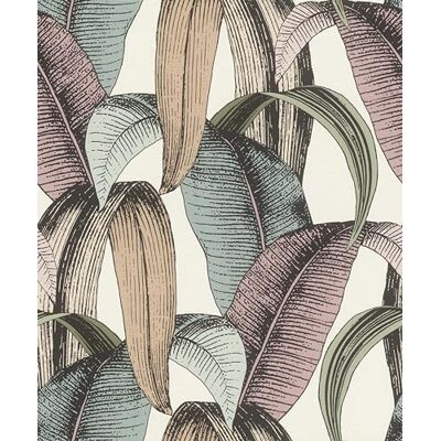 Rasch Behang 867961 Vliesbehang met bananenbladeren in beige, roze, mint, groen, zwart en wit en uit de collectie Symphony 10,05 m x 0,53 m (l x b) Rasch Behang 867961 Vliesbehang met bananenbladeren in beige, roze, mint, groen, zwart en wit en uit de collectie Symphony 10,05 m x 0,53 m (l x b)