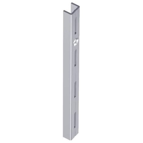 Element System 10000-00005 Wandrail, enkele rij, stabiele ophangrails voor flexibele montage van planksystemen, voor wandplanken, staal, wit aluminium, 50 cm, 2 stuks