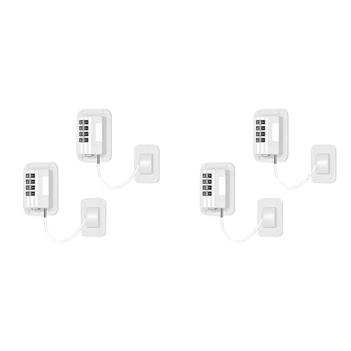 Frsoinor Koelkastslot met Code, 4 Stuks Koelkastsloten, Geen Boren, Koelkastsloten voor Koelkasten, Wijnkoeler, Raamlade