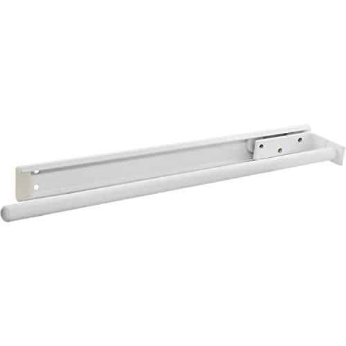 OBF 03 0352 10 wit gecoat Grimme Pluto theedoekenhouder (handdoekhouder) uittrekbaar 1-armig voor de keuken, ET 448 mm aluminium, lengte 448 mm