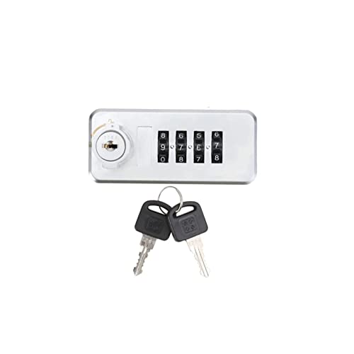 AIUCO Veiligheidsslot Metaal Zilver Combinatieslot Camlock Dial Combinatieslot Gym Lock Ladeslot Stel uw eigen combinatiehangslot voor lockers in