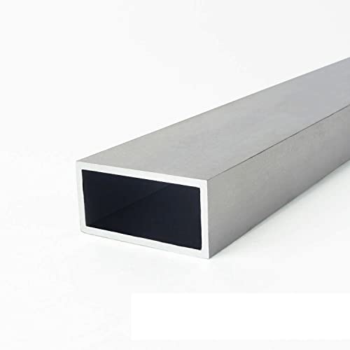 IndustryEU Aluminium rechthoekige buis, aluminium profiel, holle buis, kantbuis, aluminium profiel, vele maten, lengte 200 cm (100 x 25 x 1,5 mm)