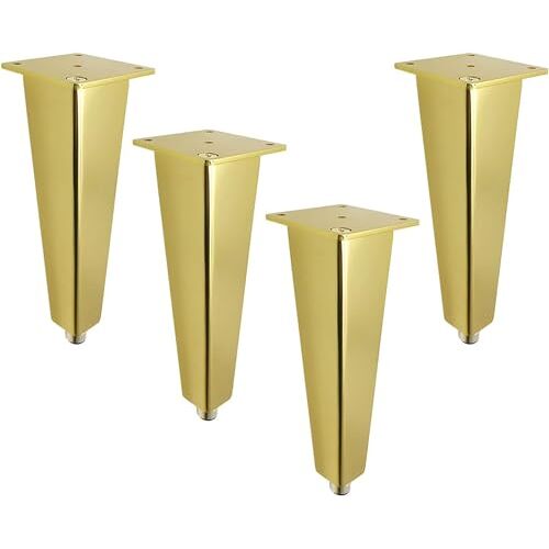 ISolay 4 stuks meubeltafelpoten, ijzeren poten, metalen poten voor verwisselbare meubels, voor salontafel/tv/bank/bed en andere meubelpoten, zwart, 17 cm