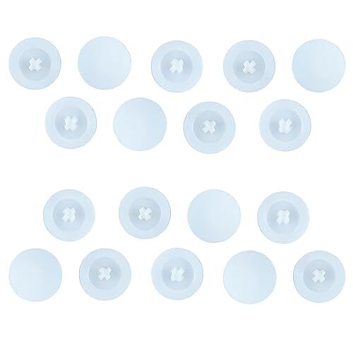 Qrity 50 stuks schroefdeksel, kruiskop afdekkappen kruiskopschroeven, diameter 12 mm, kunststof kruiskopschroefdeksel, witte schroef decoratieve afdekkingen