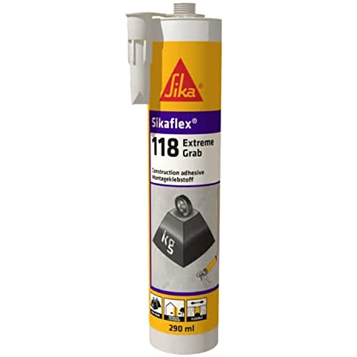 SIKA Constructielijm flex-118 Extreme Grab wit Voor binnen en buiten Voor de meeste ondergronden Hoge kleefkracht 290 ml