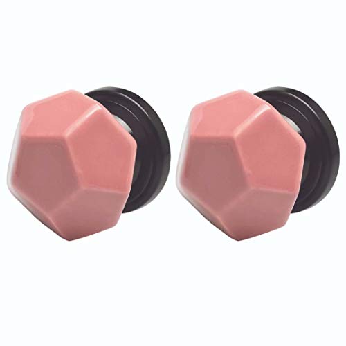 YReoUfHS Kwaliteit deurknoppen, keramische deurknop, 2 stuks kast lade enkele gat knoppen kledingkast trekt en handgrepen keramische deurknoppen keukenkast trekt handvat kast lade knop (Color : Pink)