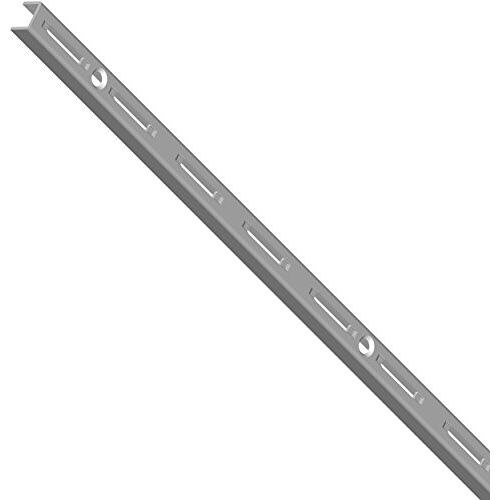 Element System 10000-00023 Classic Wandrails, enkele rij, stabiele ophangrails voor flexibele montage van planksystemen, voor wandplanken, staal, wit aluminium, 100 cm, 2 stuks