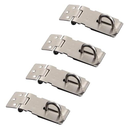 KUSAGA Slot deursluiting interne schuif, deursloten sluiting hasp klink, SUS 304 roestvrij staal dik geborsteld afwerking hangslot for poortdeur schuur kast kast 4-pack (Size : 85mm)