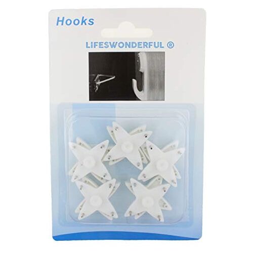 Lifeswonderful 10st Witte Load-Spreading Picture Hanger Haken Ideaal voor het ophangen van frames op baksteen, holle holte, gipsplaten of gipsplaat by