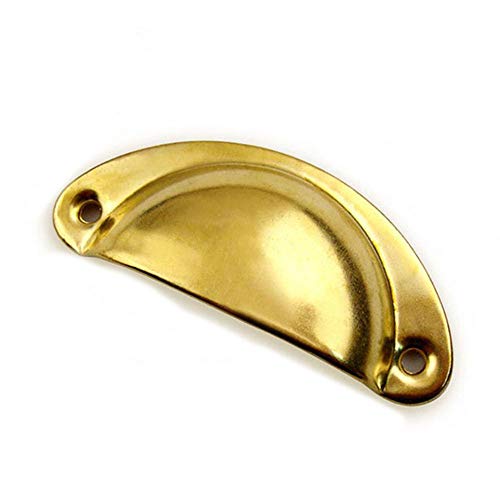 NOURIS Ladeknoppen, kastknoppen, 2 STKS Retro Metalen Keuken Ladekast Deurkruk en Meubelknoppen Handwerk Kast Antiek Messing Shell Handgrepen, Goud (Color : Gold)