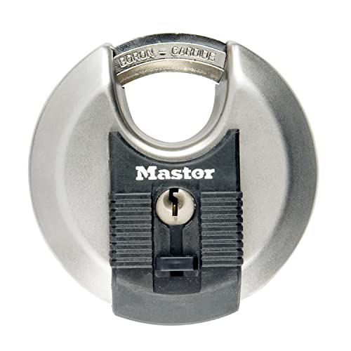 Master Lock Heavy Duty-discusslot [Sleutel] [Roestvrij staal] [Buiten] M50EURD Best geschikt voor Opslagunits, Schuren, Garages, Hekken