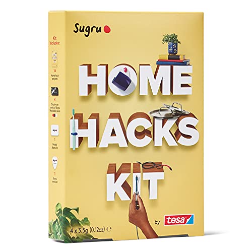 Sugru by tesa® Home Hack Kit Vormbare Alleslijm met Boekje voor Creatieve Projecten en voor Repareren, Lijmen en Bevestigen zonder Boren 4 x 3,5 g, rood, zwart, grijs, wit