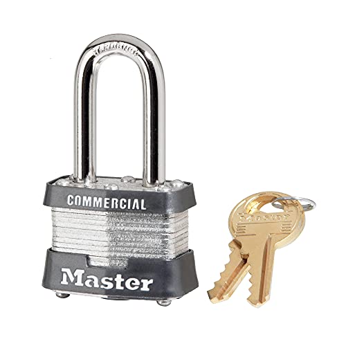 Master Lock 3 kalf commercieel hangslot met sleutel, 1-1/2 inch