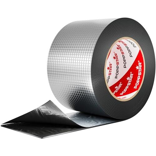 POPPSTAR Alu Butyl Tape (5 m x 75 mm x 1,5 mm) Aluminium Afdichtband Zelfklevend