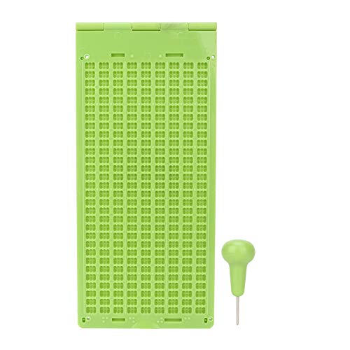 LUCKDANO 9 Rijen en 30 Kolommen Braille Schrijfbord, Draagbaar Schrijf Oefenbord, Braille Leerset, met Braille Pen, voor Braille Schrijfoefening, Leerhulpmiddel