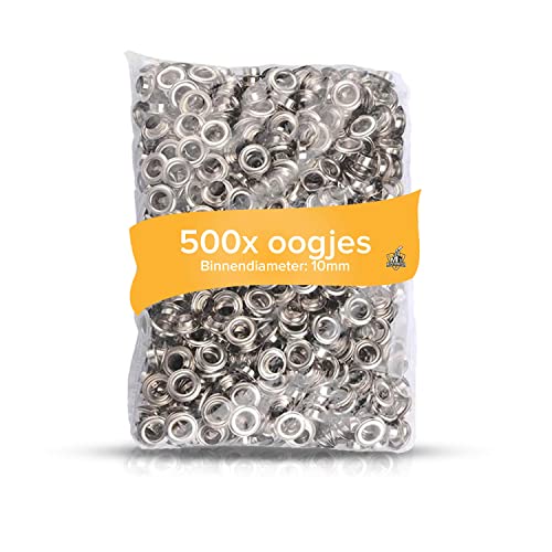 MEISTERFAKTUR Oogjes 500 stuks (binnen-Ø 10 mm) Geschikt voor de  oogtang Ideaal voor stoffen, canvas, gordijnen, dekzeilen en doeken