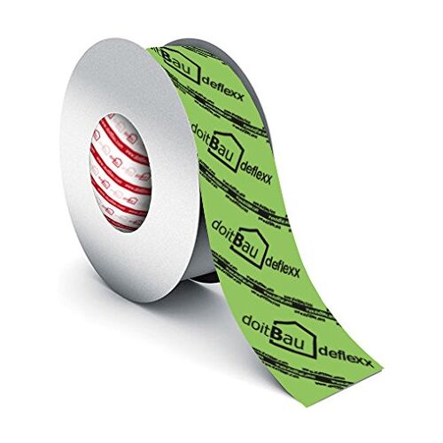 doitBau 4x  deflexx professionele dampscherm tape groen 60mm x 25m hoogwaardige kleefband voor dampschermfolie dampscherm, universele toepassing