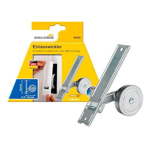 Schellenberg 50400 inlaatwikkelaar Maxi voor 23 mm rolluikbandbreedte, gatafstand 18,5 cm