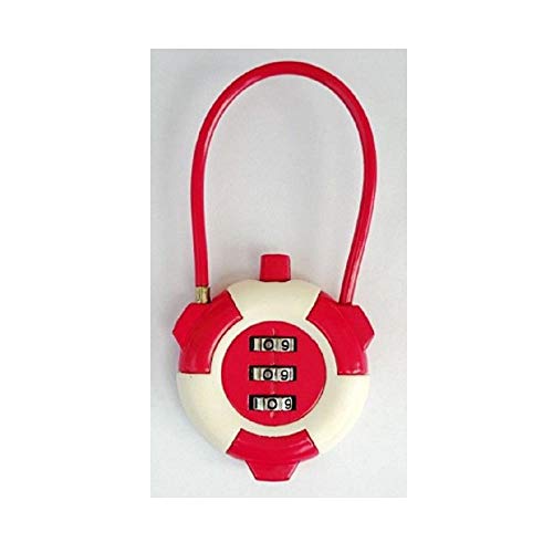 LEVINE cijferslot, codehangslot, hangslot, schattig klein mini-hangslot met ritssluiting, klein slotkop-rood (kleur: rood) (kleur: rood) (kleur: rood) rood (kleur: rood) (Size : Red)