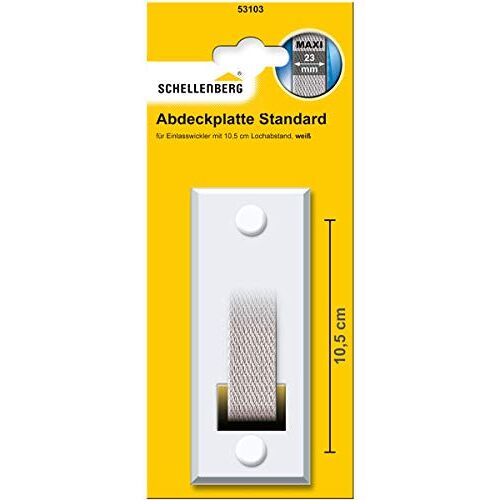 Schellenberg 53103 rolluikgordel, afdekking, gatafstand 10,5 cm, standaard maxi, voor riemwikkelaars en inlaatwikkelaars, wit