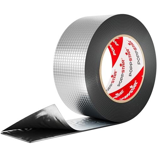 POPPSTAR Alu Butyl Tape (5 m x 50 mm x 1,5 mm) Aluminium Afdichtband Zelfklevend