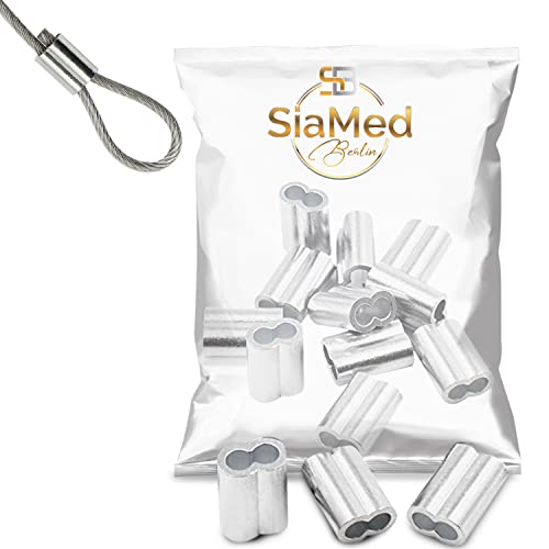 SiaMed 20 x kabelklemmen, kabelklemmen, wurgklemmen, knijphulzen voor 8 mm rubberen kabel, expandertouw, persklemmen, roestvrij, robuuste kabelklemmen