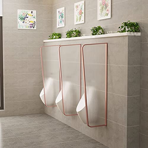 PASPRT Urinoir scheidingswandscherm, badkamer scheidingswand toilet privacyscherm gehard glazen paneel, creatief scheidingspaneel kamerverdeling (Rose Gold 1pcs)