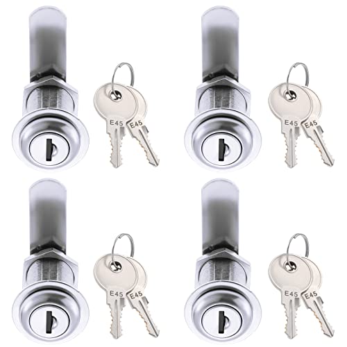 TUDOU 4 Stks Beveiliging Mailbox Sloten, 1/8 Inch (30mm) Vervanging Kast Cam Lock, Beveiliging Lade Lock met 8 Sleutels Keyed Alike voor Mailbox, Kasten, Toolbox, Lade