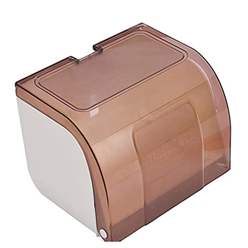 Hdbcbdj Tissue Box Toiletpapier doos Toiletpapier doos Toiletpapier plank Ponsvrije waterdichte wandhangende toiletpapier doos (kleur: bruin)