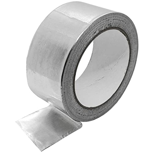 Lumonic 25m aluminium plakband 50mm versterkt I aluminium plakband in zilver gemaakt van pure aluminiumfolie I aluminium tape, aluminium tape zelfklev