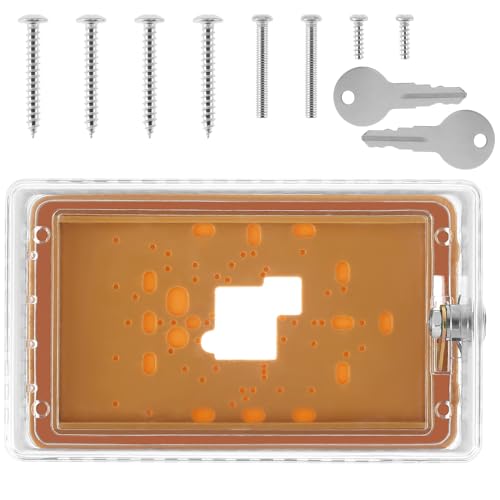 Alongen Thermostaat box slot met 2 knoppen Clear thermostaat Guard Box voor thermostaat aan de muur eenvoudig te installeren, thermostaat, dekkingsbeveiliging, duurzame thermostaat, slotafdekking met