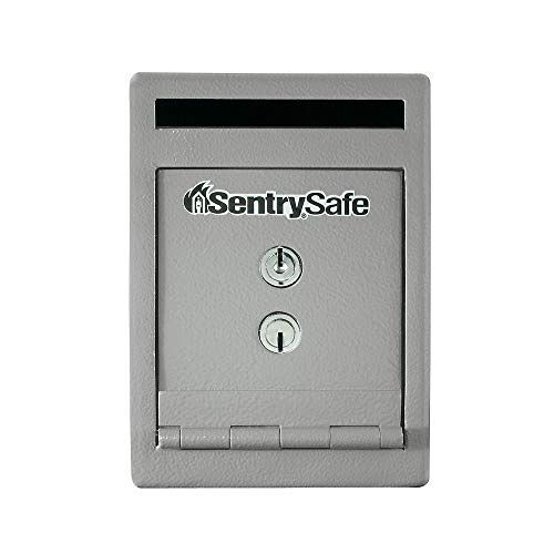SentrySafe Depository Safe, Kleine Dubbele Sleutel Lock Geld Veilig met Drop Slot Depositorie 0.23 cu ft (small) Grijs