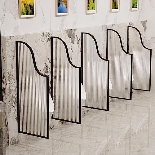 PASPRT Urinoir scheidingsscherm paneel toiletscheidingswand, 47 inch wandgemonteerd urinoir privacyscherm voor heren, urinoir privacy scheidingswand voor hotels/bars (Black 3 piece)