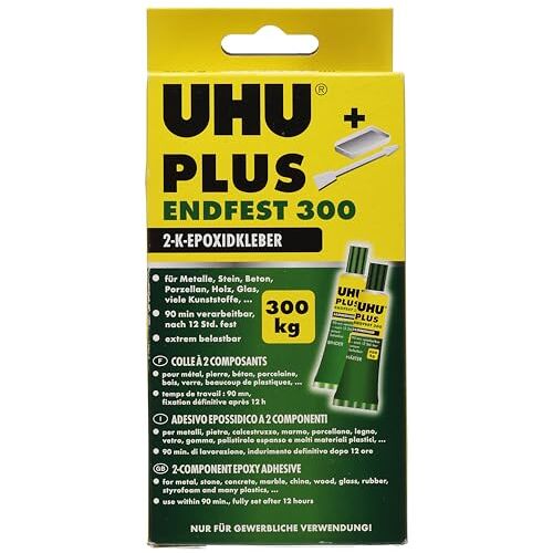 UHU 456301 tweecomponentenlijm plus eindvast, 163 g