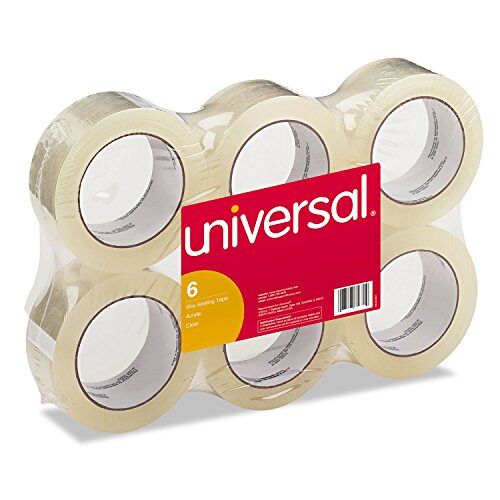 Universal Universele doos Sealing Tape, 48 mm x 54,8 m, 3 Core, Clear, 6/Pack (63000) by