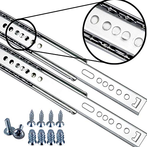 Stahlia Schuifladenrails 2 STUKS Uitschuifbaar deel Uitschuifbaar op rollers Kogelgeleiders H: 27 / L: 246 mm