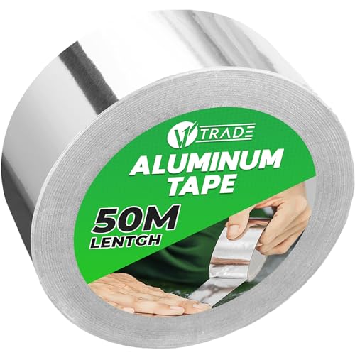 V1 TRADE aluminium plakband, zelfklevend aluminium plakband 48 mm x 10 m, reparatietape aluminium plakband voor reparatie 1 rol (48 mm x 50 m)