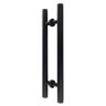 GFHQDPSC Deurklink, zwart roestvrij staal push-pull deurklink voor glazen deuren/houten deuren/metalen deuren/schuurdeuren, 6 maten (maat: 80 × 60 cm) (80 × 60 cm)