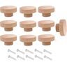 ISTOVO 10 stuks Onvoltooide Houten Ladeknoppen 50 Mm Dia Houten Meubelkasten Commode Drag