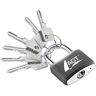 AGT Hangslot: hangslot van aluminium, messing & staal, 43 mm, 6 sleutels (hangslot met sleutel, hangslot-cilinderslot, deurslot)