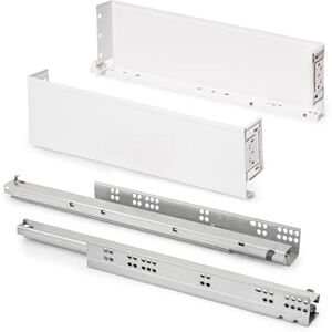 Emuca Witte Stalen Lade met Volledige Uittrekbaarheid, 122mm Hoog - Ladesysteem Emuca Witte Stalen Lade met Volledige Uittrekbaarheid, 122mm Hoog - Ladesysteem