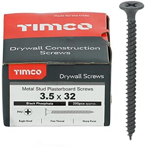 TIMco 00032DRYS Gipsplaten Schroef - PH2 Zwart 3,5 x 32mm - Schroef voor gipsplaten TIMco 00032DRYS Gipsplaten Schroef - PH2 Zwart 3,5 x 32mm - Schroef voor gipsplaten