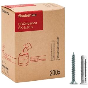 Fischer Ecoricarica 200 Tasselli sx 6x30 s met schroef - Bevestiging voor beton en baksteen Fischer Ecoricarica 200 Tasselli sx 6x30 s met schroef - Bevestiging voor beton en baksteen