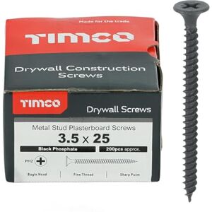 TIMco - 00025DRYS - Zwart - 3.5 x 25mm - Schroef TIMco - 00025DRYS - Zwart - 3.5 x 25mm - Schroef