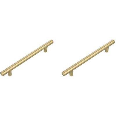 Amig Pack van 2 Meubelgrepen 96 Mm Geborsteld Goud Gemaakt van Staal Voor Lades en Kasten Mod. 837 Amig Pack van 2 Meubelgrepen 96 Mm Geborsteld Goud Gemaakt van Staal Voor Lades en Kasten Mod. 837
