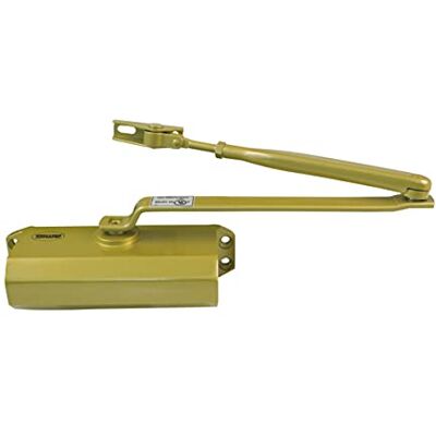 Amig Automatische deurdranger voor deuren tot 40 kg en 85 cm breed Gemaakt van aluminium met een matgouden afwerking Voorkomt ongelukken door dichtslaande deuren of tocht, inclusief schroeven Amig Automatische deurdranger voor deuren tot 40 kg en 85 cm breed Gemaakt van aluminium met een matgouden afwerking Voorkomt ongelukken door dichtslaande deuren of tocht, inclusief schroeven
