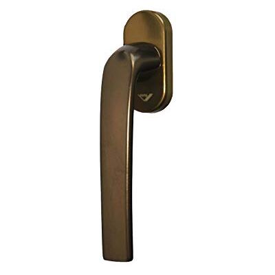 Roto TS10707 Original Samba handvat met logo, vergrendeling 45°, stiftlengte 43 mm, middenbrons Roto TS10707 Original Samba handvat met logo, vergrendeling 45°, stiftlengte 43 mm, middenbrons