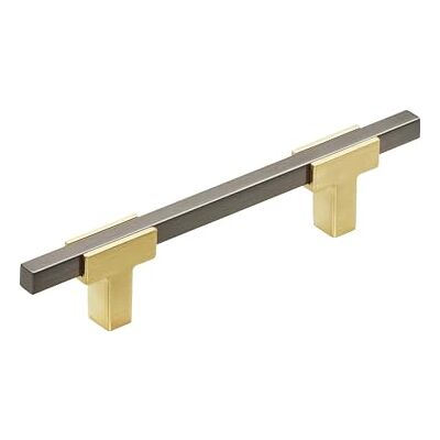 Amerock Kabinettrek Geborsteld goud/zwart chroom 3-3/4 inch (96 mm) midden naar midden Urbanite 1 pak lade pull lade handvat kast hardware Amerock Kabinettrek Geborsteld goud/zwart chroom 3-3/4 inch (96 mm) midden naar midden Urbanite 1 pak lade pull lade handvat kast hardware