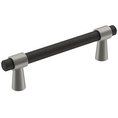 Amerock Cabinet Pull Mat Zwart/Satijn Nikkel 3-3/4 inch (96 mm) Midden-to-Center Mergence 1 Pack Drawer Pull Kast Hardware Amerock Cabinet Pull Mat Zwart/Satijn Nikkel 3-3/4 inch (96 mm) Midden-to-Center Mergence 1 Pack Drawer Pull Kast Hardware