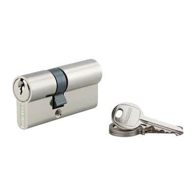 Thirard , SA, cilinderslot, dubbele ingang, 25 x 40 mm, nikkel, 3 sleutels Scheurbescherming, vernikkeld oppervlak, penmechanisme, geschikt voor binnen- en buitendeuren Thirard , SA, cilinderslot, dubbele ingang, 25 x 40 mm, nikkel, 3 sleutels Scheurbescherming, vernikkeld oppervlak, penmechanisme, geschikt voor binnen- en buitendeuren